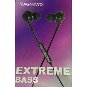 Magnavox MHP4857 In-Ear Silicon Earbuds Extreme Bass Black music sound 1818-314